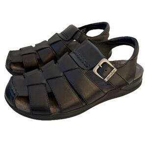 Y2K Dansko Men’s Fisherman Sandals Size 8.5 / 9 EU 42 Black Leather Rare!